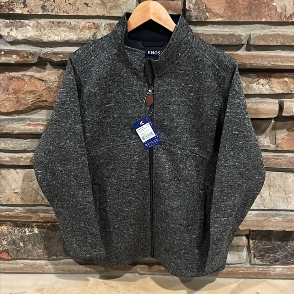 KNOSS Bonded Sweater Fleece Jacket in Carbon Heather Grey